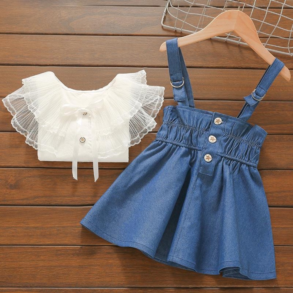 Lace Blouse / Blue Jean set - Picture 3 of 3